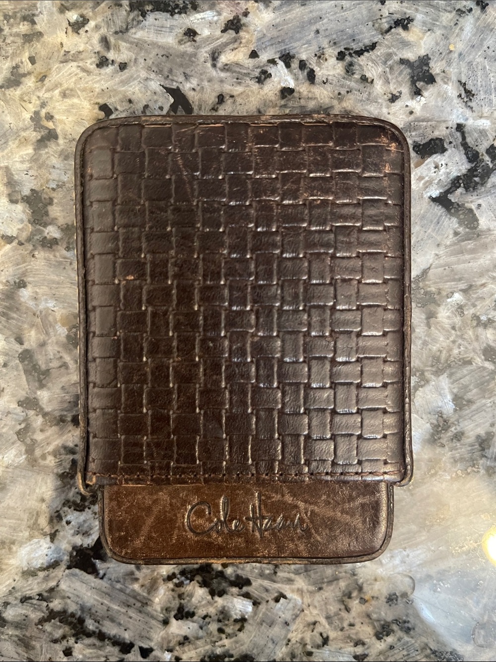 🌴Cole Haan Brown Woven Leather Card Holder🌴